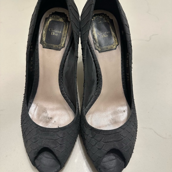 Christian Dior Caltzatura Miss Dior Peep Toe Pump size 36.5 100% Nubuck python - Picture 8 of 8